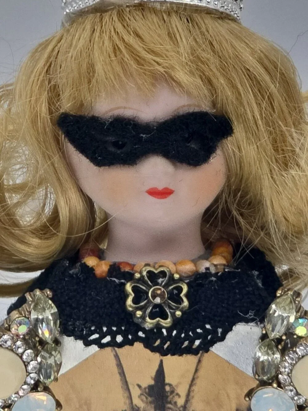 OOAK Mixed Media Assemblage Art Doll Masquerade Queen Witch Gothic Curiosity 10